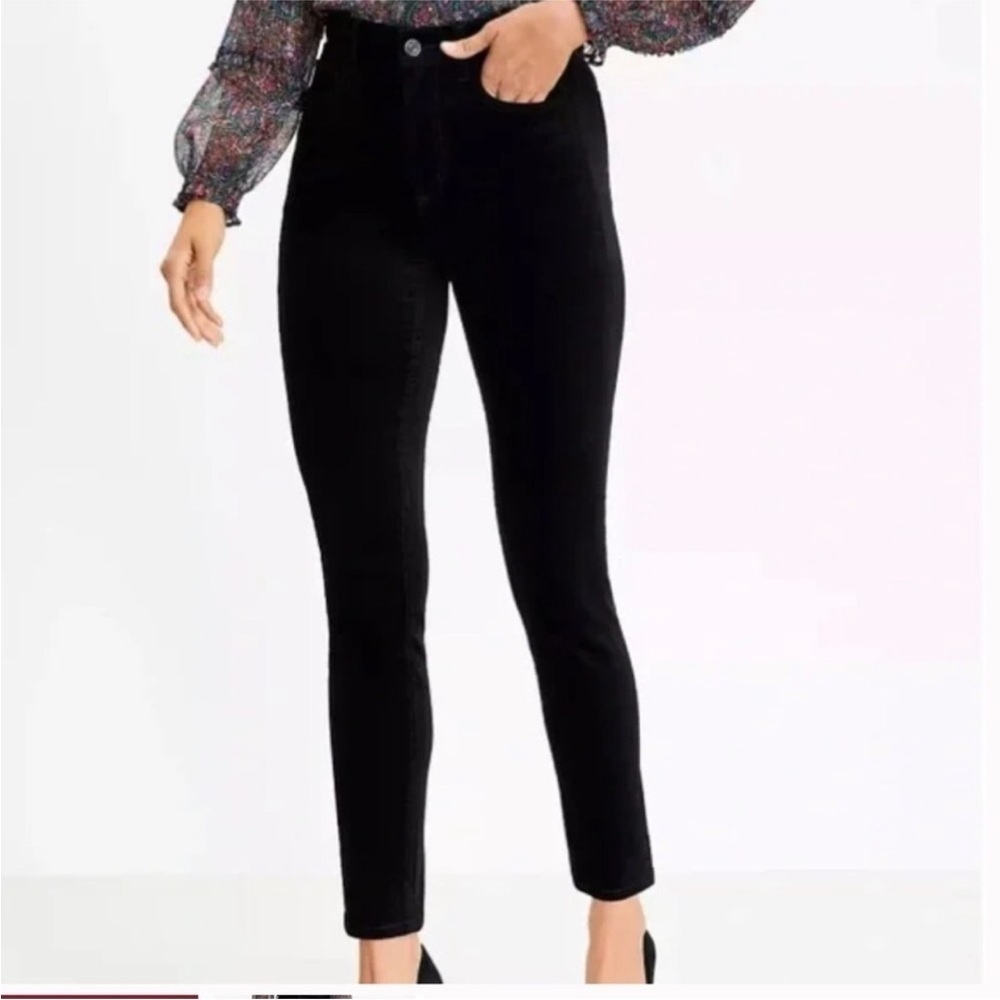 LOFT Pants Black Velvet Skinny Size 28/6